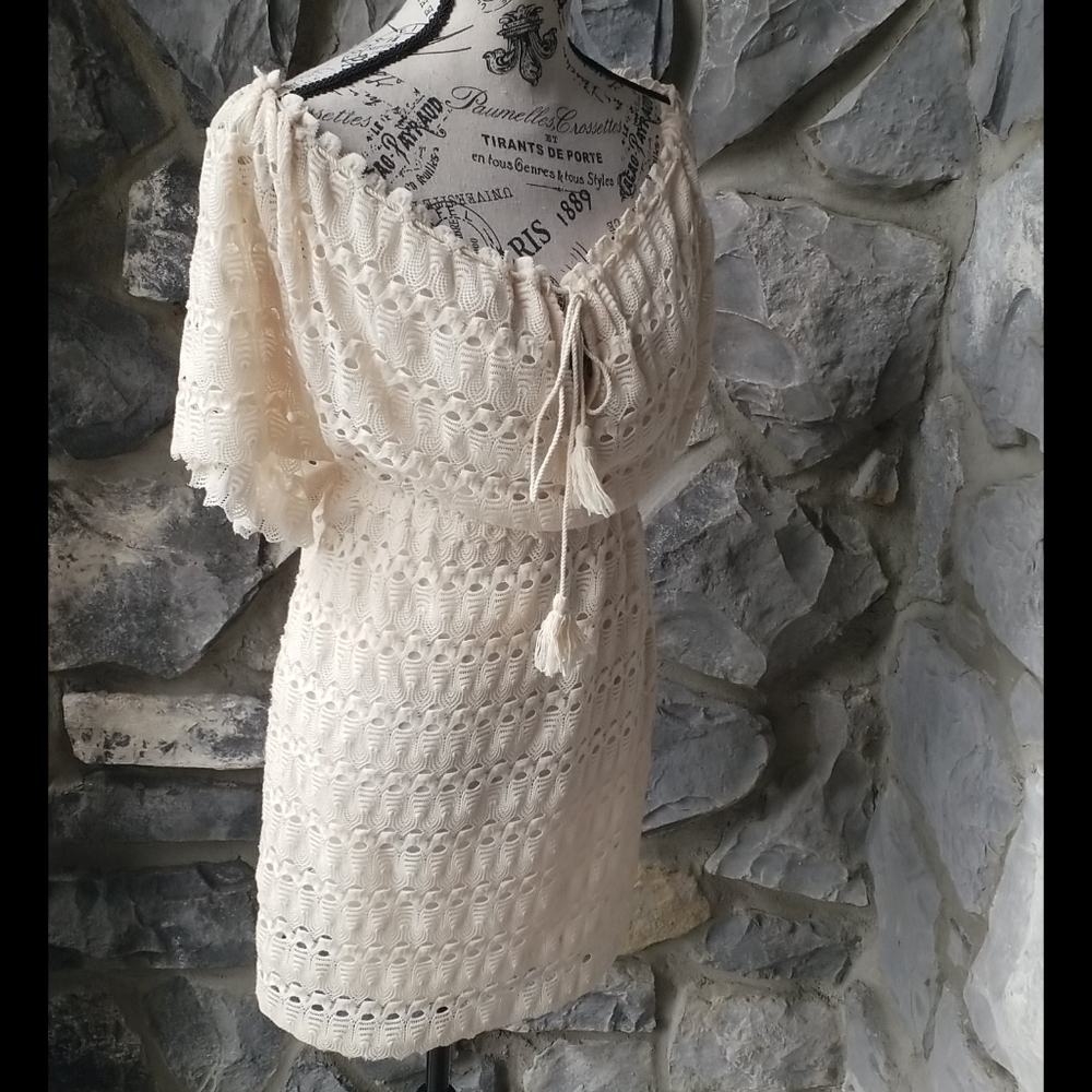 Max Studio Crochet Off The Shoulder Dress